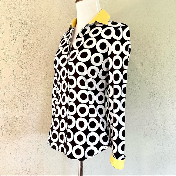 NWOT NY&Co Abstract-Print Button Down Shirt, XS - Picture 2 of 15